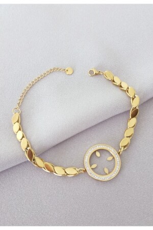 Damen-Armband „Barley Quarter“ aus 316 L-Stahl mit Zirkonsteinen aus Gold - 2