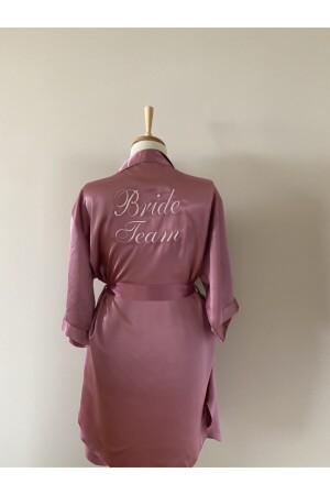 Damen-Bademantel „Dusty Rose“ mit Stickerei für Brautjungfern - Lilyum Butik