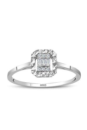 Damen-Baguette-Ring mit weißem Diamant - 3