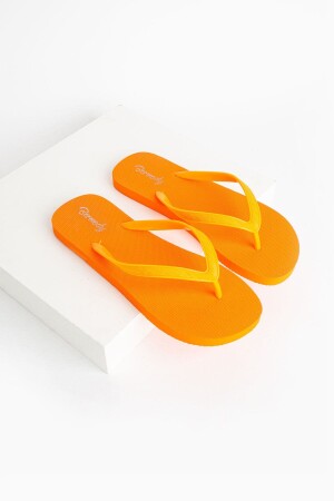 Damen Basic Bequem Es tut nicht weh zwischen den Fingern Orange Strandhausschuhe Flip Flops BER100001TER - 3