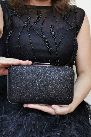 Damen-Clutch für Abendkleider, Sand, glitzernd, Schwarz, 270 - 1