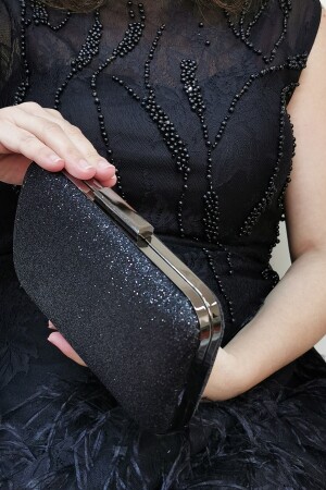 Damen-Clutch für Abendkleider, Sand, glitzernd, Schwarz, 270 - 4