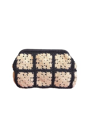 Damen-Clutch-Handtasche aus Baststrick - 3