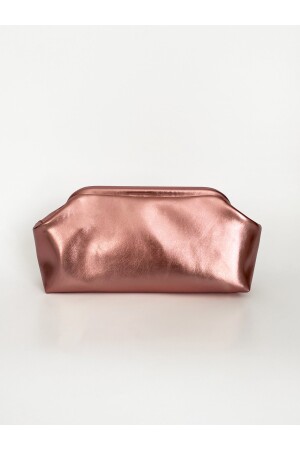 Damen-Clutch-Handtasche aus glänzendem strukturiertem Leder in Rosa HYBPRL01 - 2