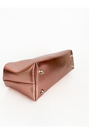 Damen-Clutch-Handtasche aus glänzendem strukturiertem Leder in Rosa HYBPRL01 - 4