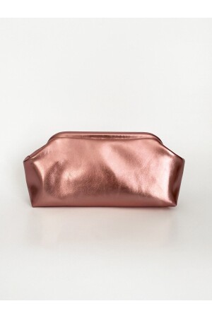 Damen-Clutch-Handtasche aus glänzendem strukturiertem Leder in Rosa HYBPRL01 - 1