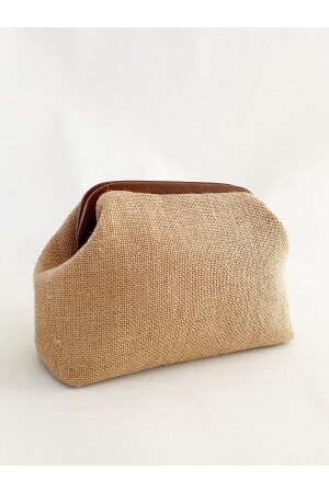 Damen-Clutch-Handtasche aus Jute-Stroh - 2