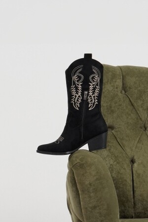 Damen-Cowboystiefel mit Absatz, lange Cowgirl-Stiefel - 1