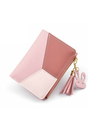 Damen-Geldbörse mit Kartenetui aus rosafarbenem Leder 123Carteriameldepembe - 2