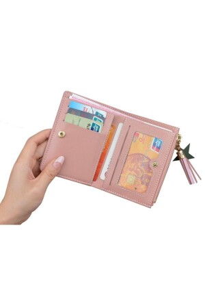 Damen-Geldbörse mit Kartenetui aus rosafarbenem Leder 123Carteriameldepembe - 3