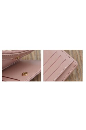 Damen-Geldbörse mit Kartenetui aus rosafarbenem Leder 123Carteriameldepembe - 6