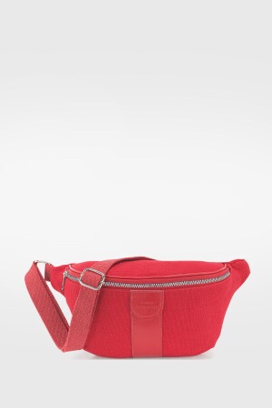 Damen-Gürteltasche aus Segeltuch in Rot, gewebt, 213 - 1
