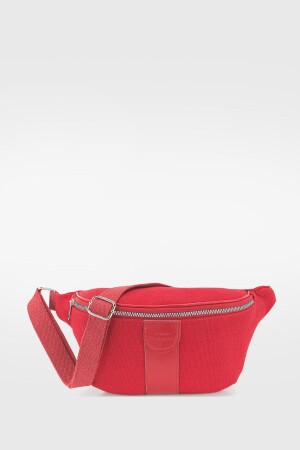 Damen-Gürteltasche aus Segeltuch in Rot, gewebt, 213 - 2