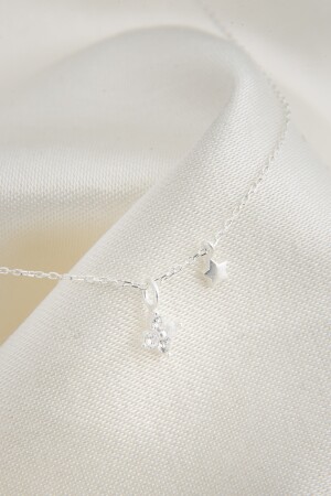 Damen-Halskette aus 925er-Sterlingsilber mit Sterndetail, minimalistisches Modell, ELKSLVR7430 - 5