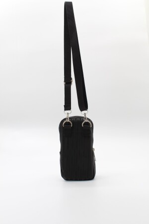 Damen-Handytasche mit zwei Ösenriemen in Schwarz - 5