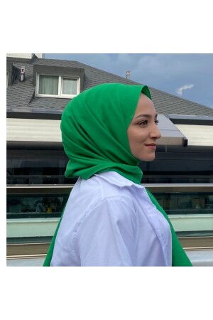 Damen-Hijab aus Baumwolle, Jazz-Modell – 3er-Set Grün > Orange > Rosa - 5