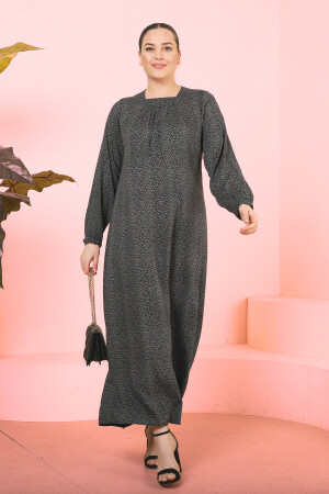 Damen Hijab Kleid Mutter Plus Size Kleid Maxi geräuchert - 1