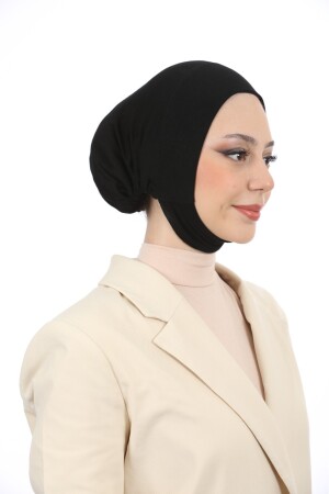 Damen-Hijab mit großem Volumen, praktischer, rutschfester Haube, die unter den Hals und das Kinn reicht - 3