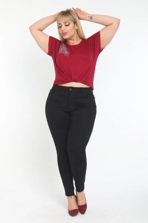 Damen-Jeans mit hoher Taille, Skinny-Fit, Übergröße, Denim-Hosec597 - 1