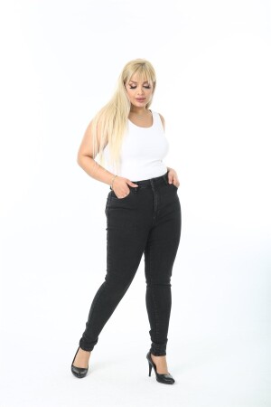 Damen-Jeans mit hoher Taille, Skinny-Fit, Übergröße, Denim-Hosec597 - 1