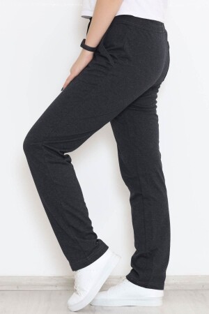 Damen-Jogginghose in Übergröße, elastische Taille, hohe Taille, Komfortmodell, 2 Taschen, Anthrazit - 1