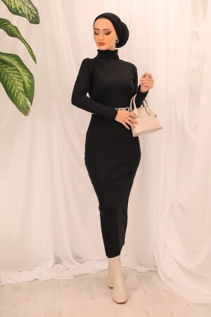 Damen-Kleid mit halbem Rollkragen, Bleistiftmodell, Camisole-Stoffkleid, Hijab, geeignete Länge 135 cm, ohne Gürtel 539329-75522KFR2937 - 8