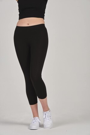 Damen-Leggings aus Baumwolle in Capri-Länge, King-Size-Größe über dem Knöchel, Lycra-Leggings – 4053 - 1