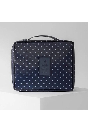 Damen-Make-up-Tasche mit marineblauem Polka-Dot-Muster - 2