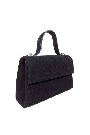 Damen-Mini-Abendtasche aus schwarzem Wildleder 1322 - 4