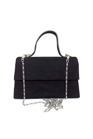 Damen-Mini-Abendtasche aus schwarzem Wildleder 1322 - 5