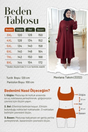 Damen Plus Size Mevlana Lockerer langer Ayrobin-Doppelanzug – Schwarz mit Halskette als Geschenk - 2