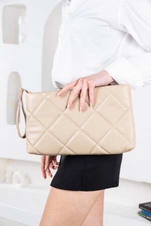 Damen-Portfolio-Clutch aus Pu-Leder, Handtasche mit Handgelenkschlaufe, geometrisches Muster LARISSADK - 2