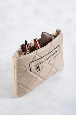 Damen-Portfolio-Clutch aus Pu-Leder, Handtasche mit Handgelenkschlaufe, geometrisches Muster LARISSADK - 6