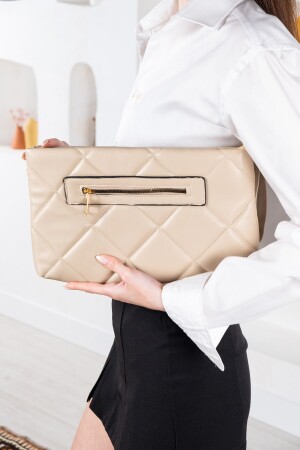 Damen-Portfolio-Clutch aus Pu-Leder, Handtasche mit Handgelenkschlaufe, geometrisches Muster LARISSADK - 7