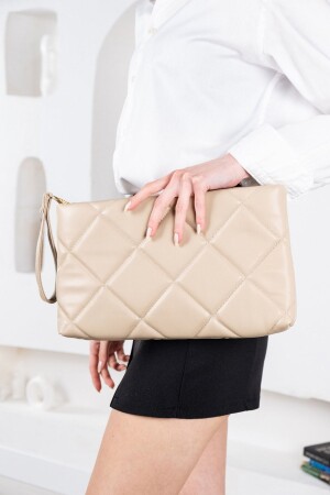 Damen-Portfolio-Clutch aus Pu-Leder, Handtasche mit Handgelenkschlaufe, geometrisches Muster LARISSADK - 1