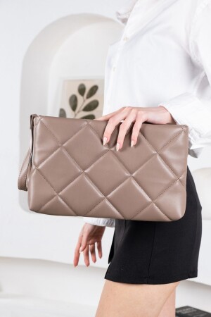 Damen-Portfolio-Clutch aus Pu-Leder, Handtasche mit Handgelenkschlaufe, geometrisches Muster LARISSADK - 2