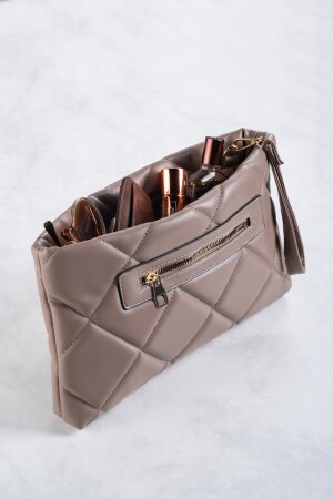 Damen-Portfolio-Clutch aus Pu-Leder, Handtasche mit Handgelenkschlaufe, geometrisches Muster LARISSADK - 6