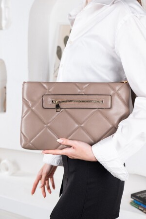 Damen-Portfolio-Clutch aus Pu-Leder, Handtasche mit Handgelenkschlaufe, geometrisches Muster LARISSADK - 7