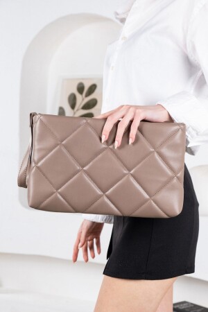 Damen-Portfolio-Clutch aus Pu-Leder, Handtasche mit Handgelenkschlaufe, geometrisches Muster LARISSADK - 1