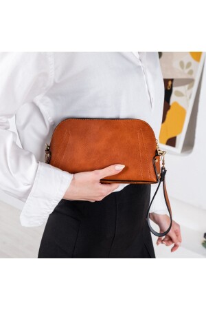 Damen-Portfolio-Clutch aus PU-Leder – Handtasche mit Handgelenkschlaufe – Umhängetasche mit Kettenriemen - 1