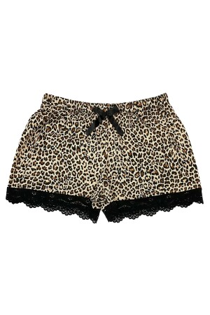 Damen-Pyjama-Shorts aus Leoparden-Baumwollspitze - 1