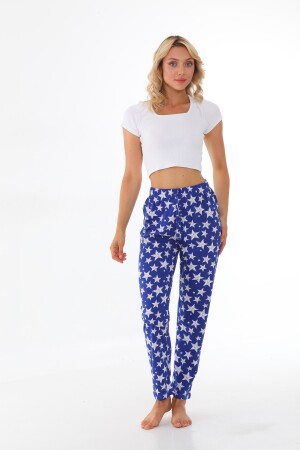 Damen-Pyjamahose aus Baumwoll-Lycra mit Sternenmuster 23510 - 2