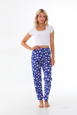 Damen-Pyjamahose aus Baumwoll-Lycra mit Sternenmuster 23510 - 3