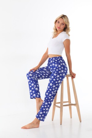 Damen-Pyjamahose aus Baumwoll-Lycra mit Sternenmuster 23510 - 7
