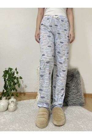 Damen-Pyjamahose Blue Cloud Moon mit Band - 1