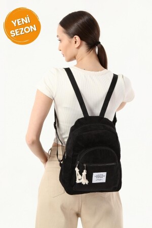 Damen-Rucksack der neuen Saison, Komfortmodell, Samt, schnurgebunden, mit zwei Fächern, Vordertasche, Schule, Sport, Reisen, Rucksack-Stil. Super praktischer, günstiger Teenager-Rucksack - 1