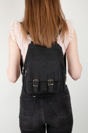 Damen-Schulhandtasche und -Rucksack aus Crinkle-Stoff - Star Polo