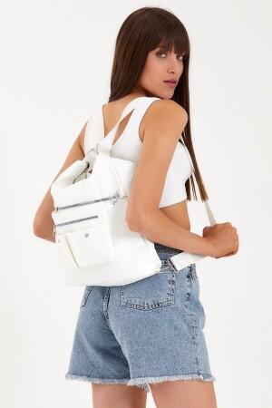 Damen-Schulterrucksack und Handtasche aus Pu-Leder mit mehreren Taschen, funktional, VIP YG9010 - 3