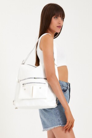 Damen-Schulterrucksack und Handtasche aus Pu-Leder mit mehreren Taschen, funktional, VIP YG9010 - 6