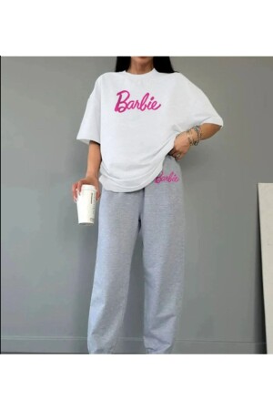 Damen-Set „Barbie“ mit bedrucktem T-Shirt, Trainingshose und Oberteil - 1